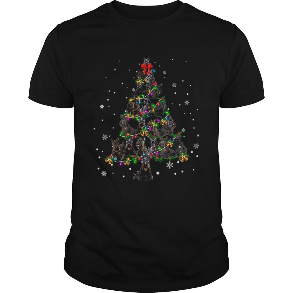 Black Scottie Christmas Tree Tshirt